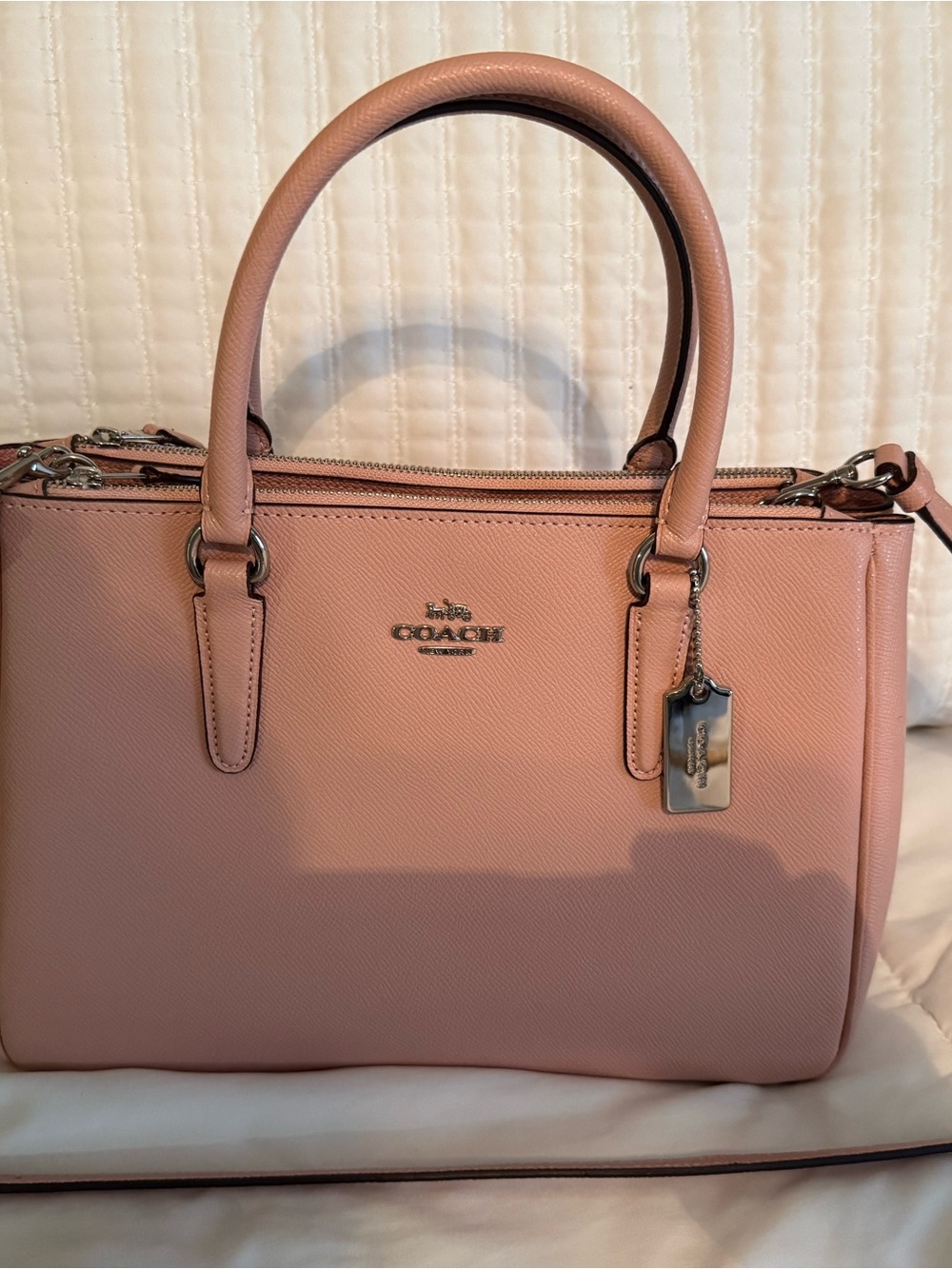 COACH - NWOT - Blush Pink Leather Satchel with Top Handles